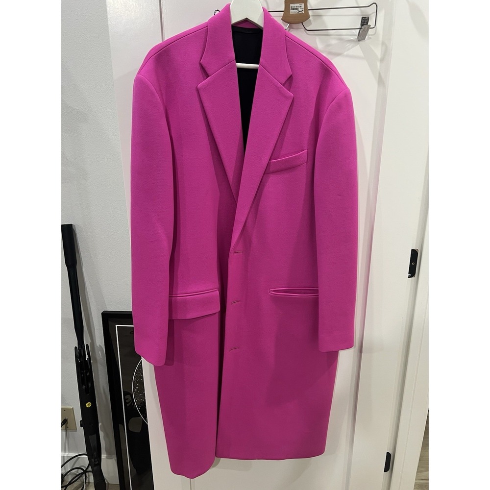 Balenciaga Pink Fuchsia Long Blazer Coat Made in Italy Womens 38